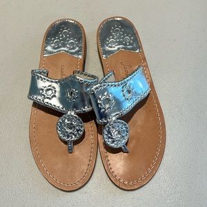 Jack Rogers Signature Sandals Silver 9 NWoT